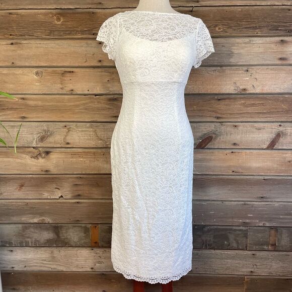 DB Studio White Lace Formal Dress Size 6 EUC - Picture 1 of 7